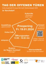 Flyer zum Preopening "Salzkammergut 2024" in Vorchdorf